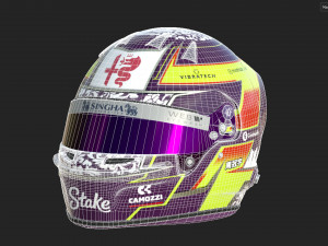 F1 Zhou Guanyu Helmet 2023 Modelo 3D
