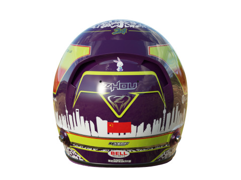 F1 Zhou Guanyu Helmet 2023 Modelo 3D