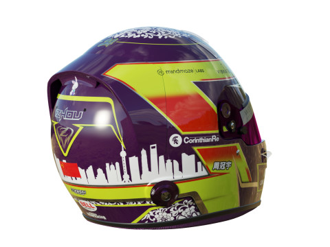 F1 Zhou Guanyu Helmet 2023 Modelo 3D
