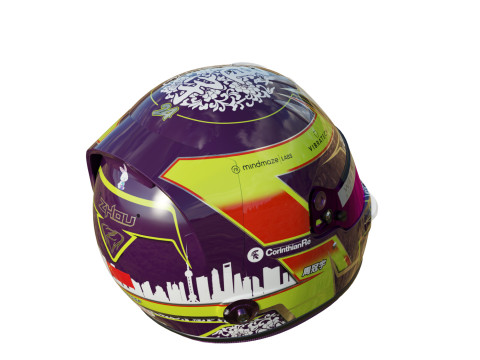 F1 Zhou Guanyu Helmet 2023 Modelo 3D
