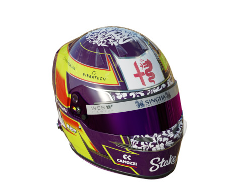 F1 Zhou Guanyu Helmet 2023 Modelo 3D