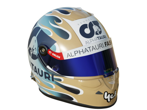 F1 Daniel Riccardo Helmet 2023 3D Model