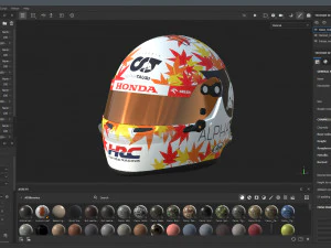 F1 Yuki Tsunoda Helmet 2023 3D Model