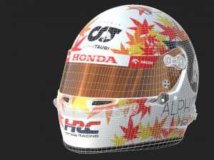 F1 Yuki Tsunoda Helmet 2023 3D Model