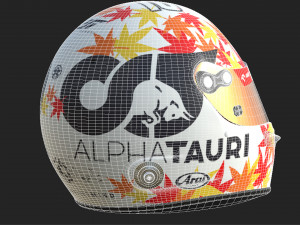 F1 Yuki Tsunoda Helmet 2023 Model 3D