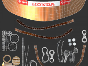 F1 Yuki Tsunoda Helmet 2023 Model 3D