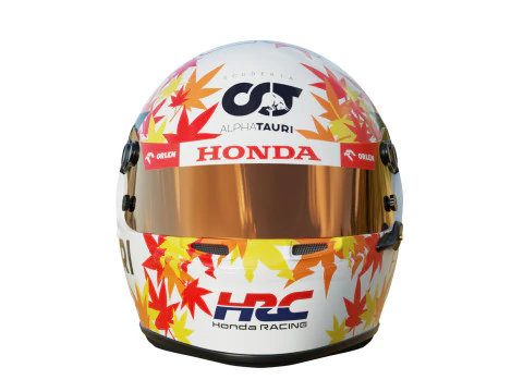 F1 Yuki Tsunoda Helmet 2023 3D Model