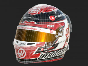 F1 Kevin Magnussen Helmet 2023 3D Model