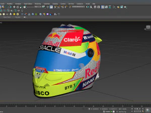 F1 Checo Perez Helmet 2023 3D Model