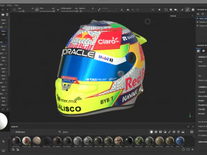 F1 Checo Perez Helmet 2023 3D Model