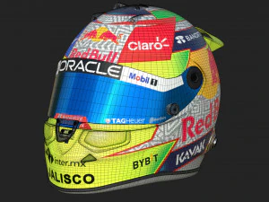 F1 Checo Perez Helmet 2023 3D Model