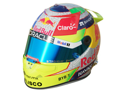 F1 Checo Perez Helmet 2023 3D Model