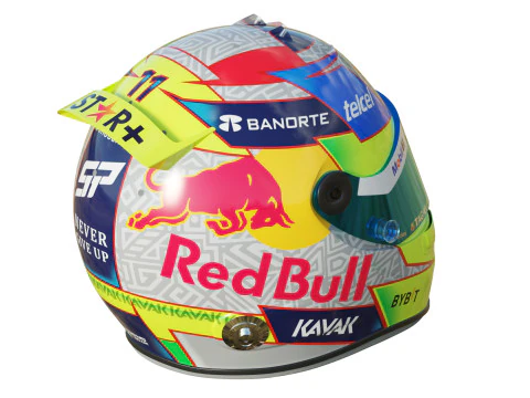 F1 Checo Perez Helmet 2023 3D Model