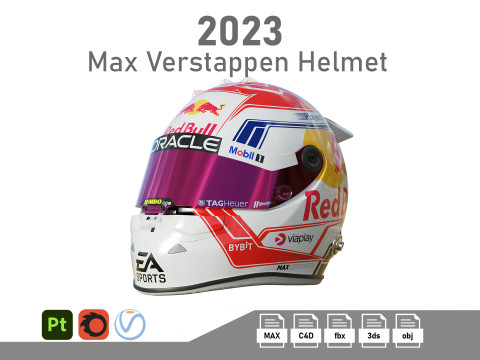 F1 Max Verstappen Helmet 2023 3Dモデル