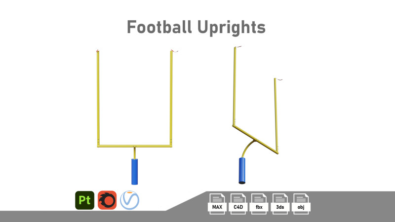 Football uprights 3D-Modell .c4d .max .obj .3ds .fbx .stl .blend 