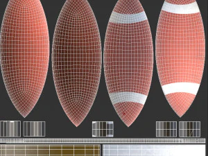 American Football Ball 3D Model