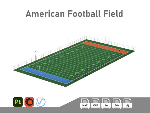 Football field 3D मॉडल