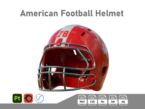American-Football-Helm 01 3D Modell