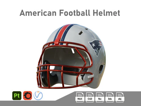 American Football Helmet 02 3D Model