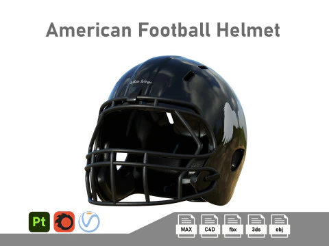 Casco da football americano 04 Modello 3D