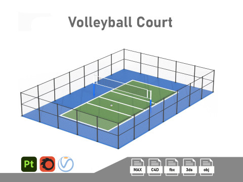 Volleyball Court 3D मॉडल