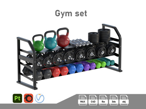 Dumbbel Rack Modelo 3D