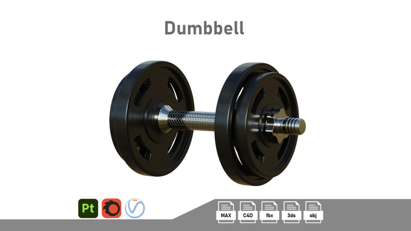 Dumbbel 3D 모델 .c4d .max .obj .3ds .fbx .stl .blend 