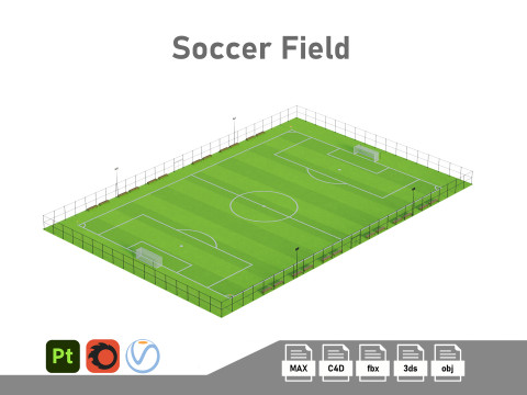 Soccer Field 3Dモデル