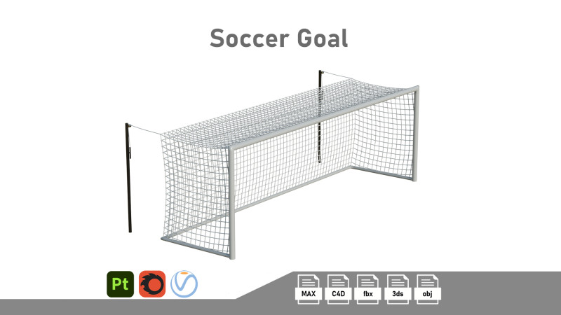 Soccer Goal 3D मॉडल .c4d .max .obj .3ds .fbx .stl .blend 