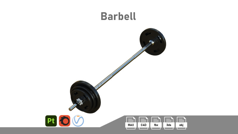 Barbell Modelo 3D .c4d .max .obj .3ds .fbx .stl .blend 