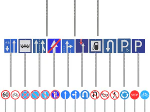 Sinais de tr&acirc;nsito Modelo 3D