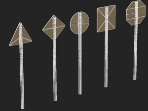 Sinais de tr&acirc;nsito Modelo 3D