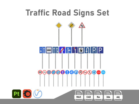 Road Signs 3D मॉडल