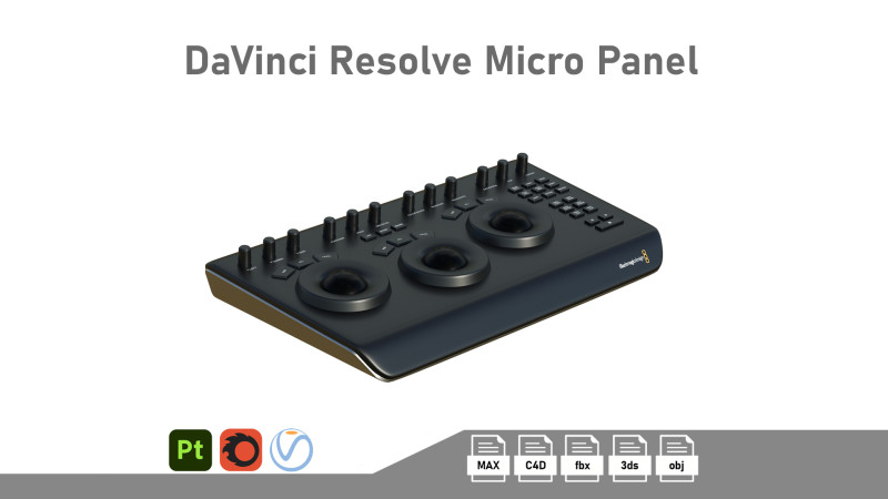 Davinci Resolve Micro Panel 3D Модель .c4d .max .obj .3ds .fbx .stl .blend 