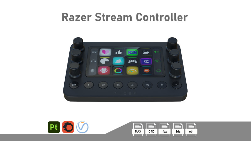 Razer Stream Controller Modello 3D .c4d .max .obj .3ds .fbx .stl .blend 