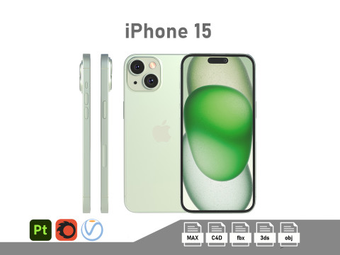 Apple iPhone 15 green Modello 3D