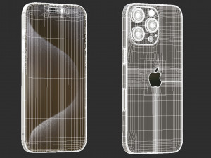 Apple iPhone 15 Pro Black Titanium Modello 3D