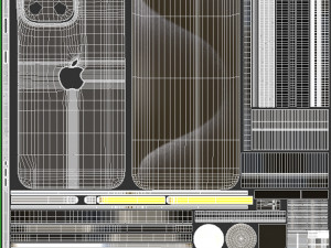 Apple iPhone 15 Pro Black Titanium Modello 3D