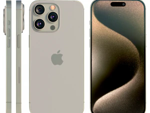 Apple iPhone 15 Pro Natural Titanium 3D Model