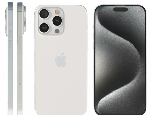 Apple iPhone 15 Pro White Titanium 3D Model