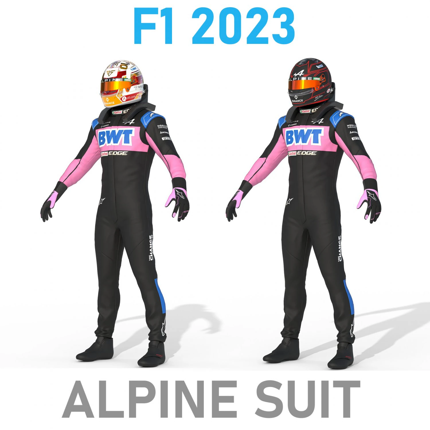 F1 Alpine Suit 2023 3D Model .c4d .max .obj .3ds .fbx .stl .blend