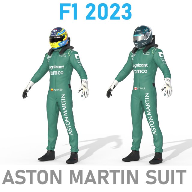 F1 Aston Martin Suit 2023 3D Model