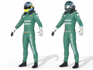 F1 Aston Martin Suit 2023 3D Model