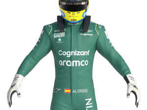F1 Aston Martin Suit 2023 Modelo 3D