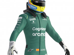 F1 Aston Martin Suit 2023 Modelo 3D