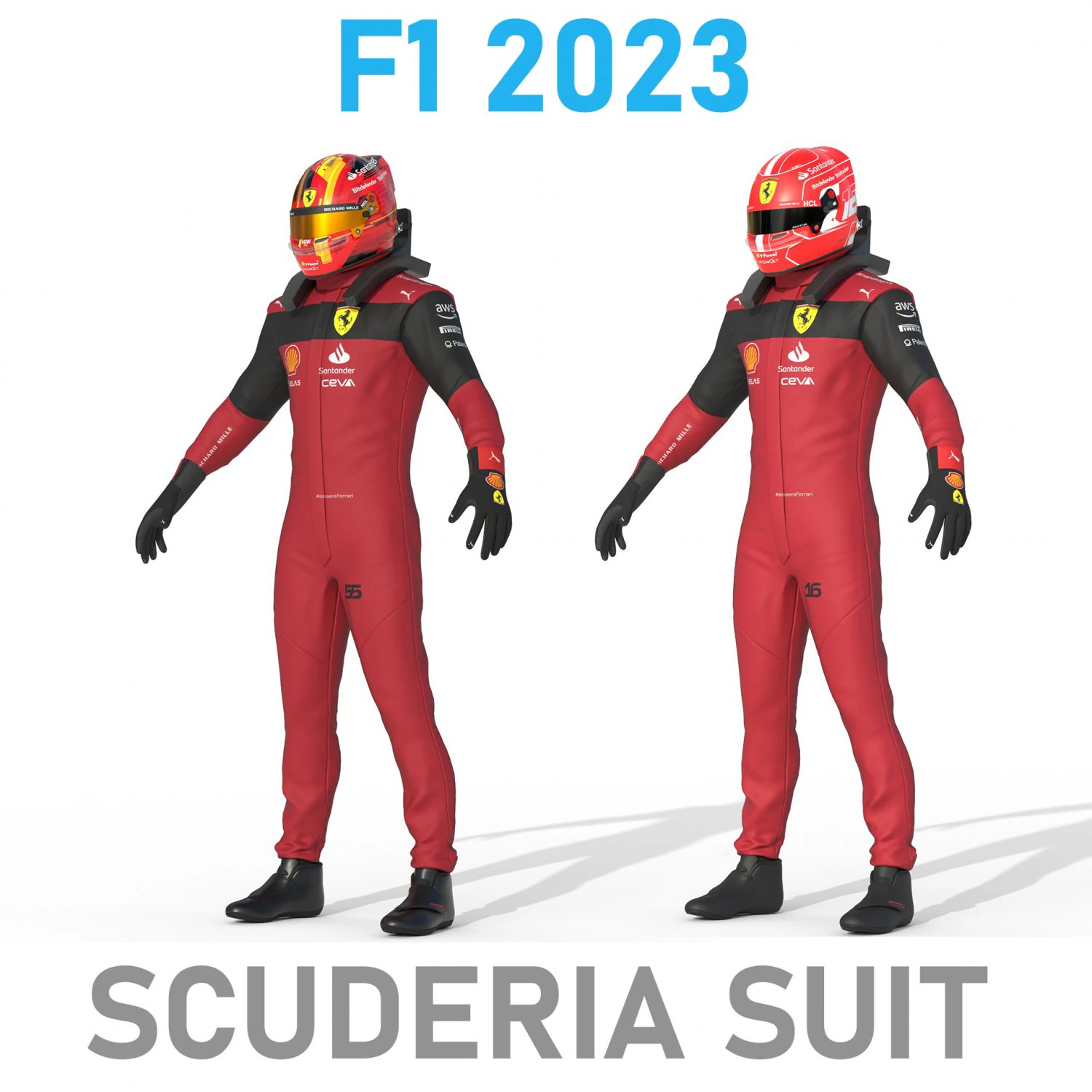 F1 Scuderia Suit 2023 3D Model .c4d .max .obj .3ds .fbx .stl .blend 