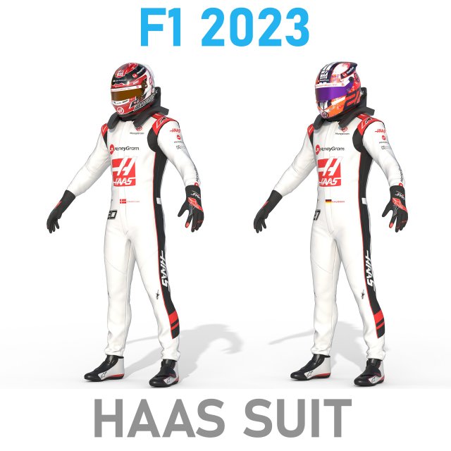 F1 Haas Suit 2023 3D 模型 .c4d .max .obj .3ds .fbx .stl .blend 