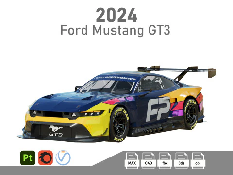 Ford-Mustang GT3 2024 3D Model