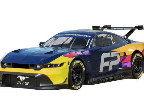 Ford-Mustang GT3 2024 3D Модель