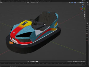 Bumper Car Blue 3D Model